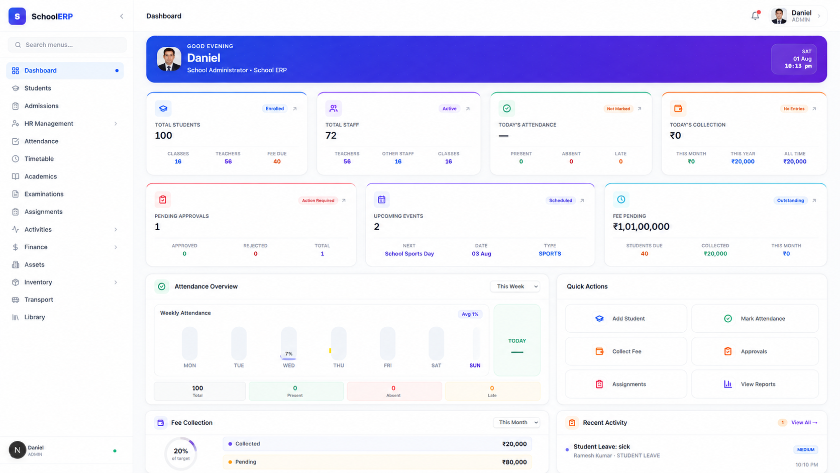 EduManager360 Dashboard
